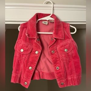 EUC GapKids Little Girls' Pink Velvet Cropped Jean Vest - Girls Size XS
